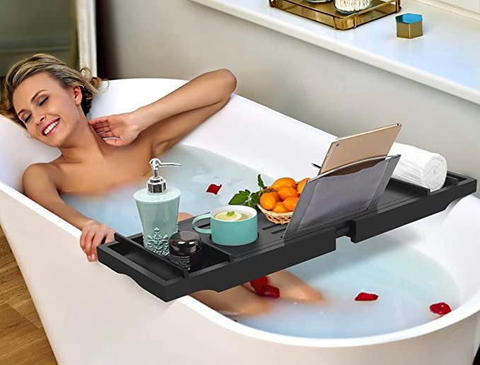 Natural Bamboo Bathtub Caddy