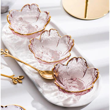 Gold Rimmed Nordic Glass Dish