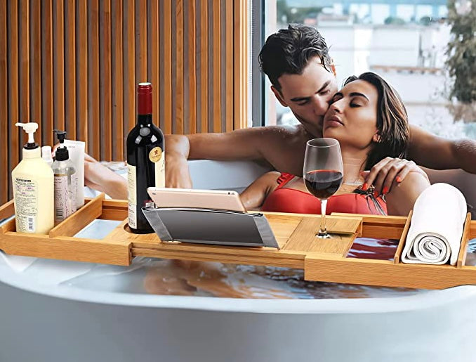 Natural Bamboo Bathtub Caddy